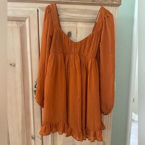Burnt orange long sleeve abercrombie dress